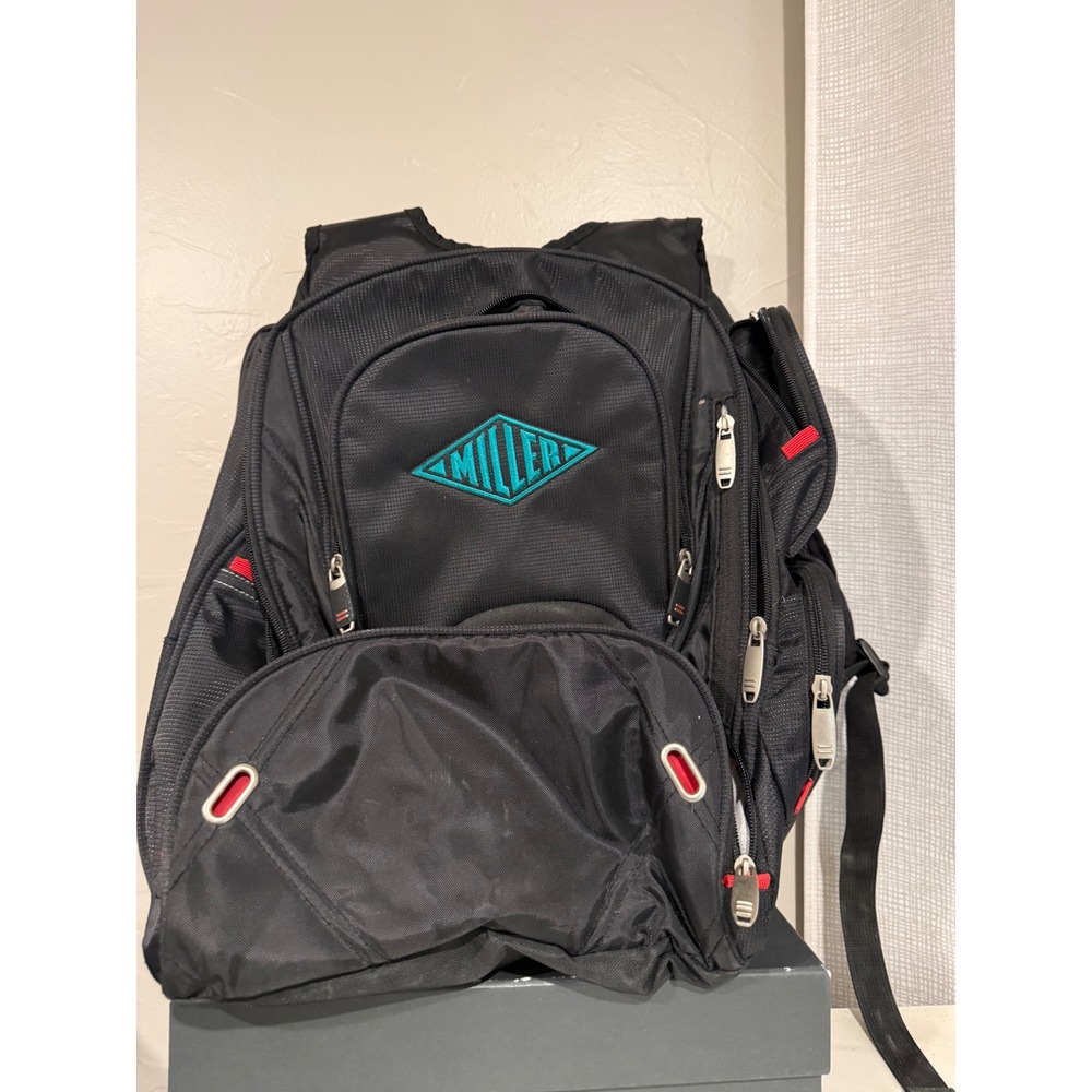 Leed's Miller Backpack Unisex Large Black Excellent Multi-Pocket Laptop Bag